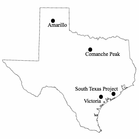 Texas Nuclear Map